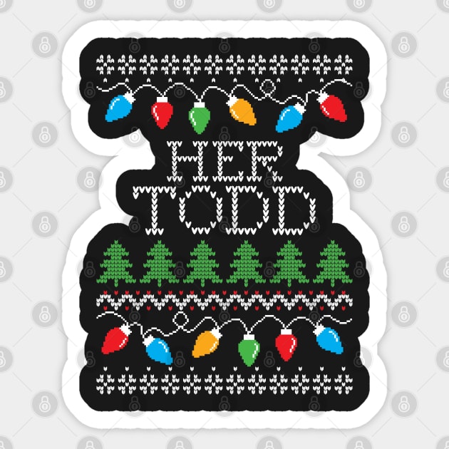 Her Todd Ugly Christmas Sticker by VirGigiBurns